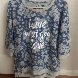 Floral “live what you love” sweater